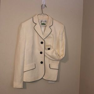 Cream Blazer with black trim